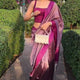 Burgundy Purple Soft Silk Saree with Blouse Piece