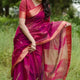 Magenta Pink Banarasi Soft Silk Saree with Blouse Piece