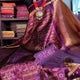 Gorgeous Purple Banarasi Silk Saree with Blouse Piece