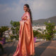 Premium Light Pink Lichi Silk Saree with Mrunal Design & Jacquard Work Blouse