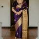 Elegant Purple Banarasi Silk Saree with Blouse Piece