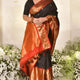 Red & Black Banarasi Silk Saree with Golden Zari, Rich Pallu & Brocade Blouse