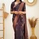 Luxurious Purple Soft Lichi Silk Saree with Blouse Piece