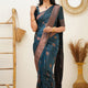 Graceful Rama Soft Lichi Silk Saree with Blouse Piece