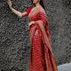 Elegant Red Soft Lichi Silk Saree with Rich Pallu & Jacquard Border Blouse Piece