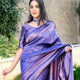 Royal Blue Jacquard Lichi Silk Saree with Designer Rich Pallu