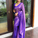 Stunning Royal Blue Soft Lichi Silk Saree with Copper Zari & Jacquard Blouse Piece
