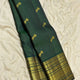 Royal Dark Green Pure Zari Weaving Banarasi Silk Saree With Graceful Blouse Piece