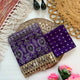 Premium Ajrakh Print Mirror Work Saree with Blouse Piece